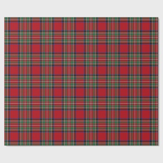Kariert Red Green Elegant Clan Stewart Tartan Geschenkpapier (Flach)