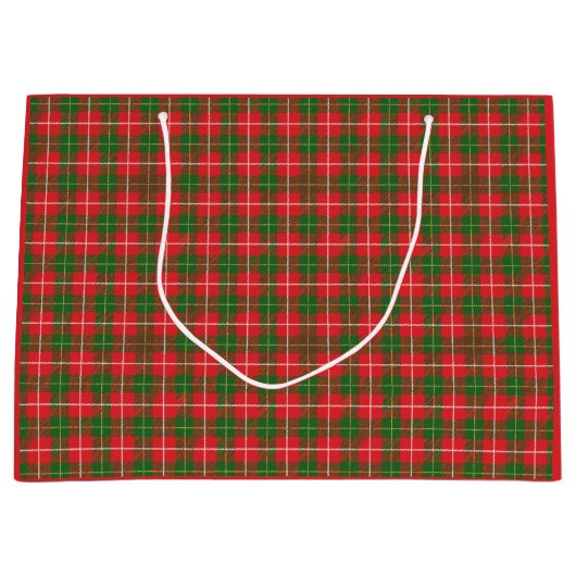 Kariert Red Green Große Geschenktüte (Vorderseite)