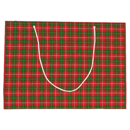 Kariert Red Green Große Geschenktüte (Rückseite)