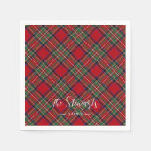 Kariert Red Green Rustic Classic Stewart Tartan Serviette (Vorderseite)