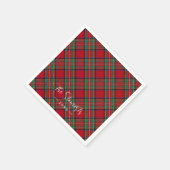 Kariert Red Green Rustic Classic Stewart Tartan Serviette (Ecke)