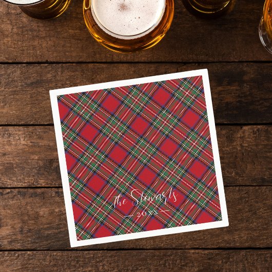 Kariert Red Green Rustic Classic Stewart Tartan Serviette