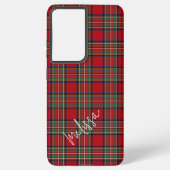 Kariert Red Green Script Stewart Tartan Samsung Galaxy Hülle (Rückseite)