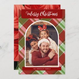 Kariert Red Poinsettias Weihnachten Personalisiert