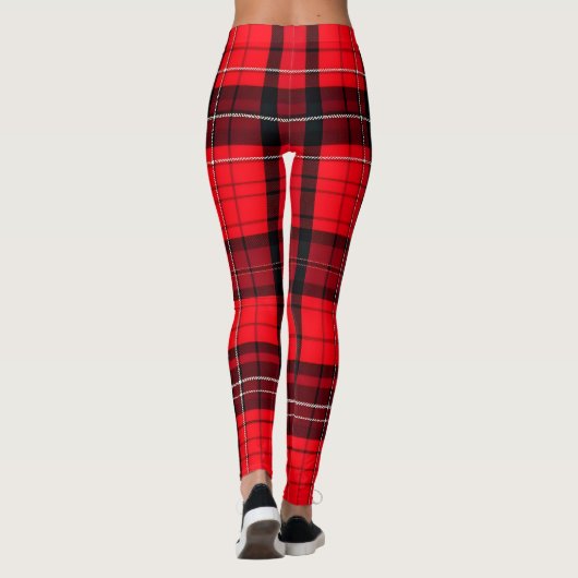 Kariert Red Traditional Tartan Popular Collection Leggings (Rückseite)