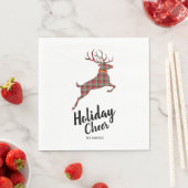 Kariert Rentier Holiday Cheer Serviette (Beispiel)