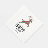 Kariert Rentier Holiday Cheer Serviette (Ecke)