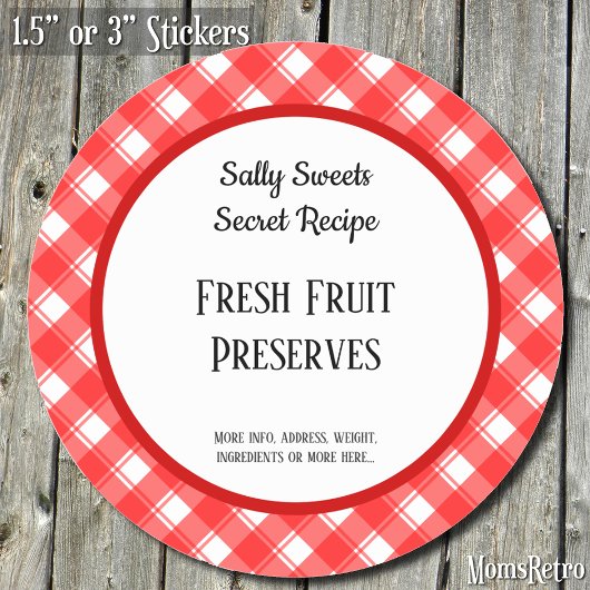 Kariert Retro-Aufkleber für die benutzerdefinierte Runder Aufkleber