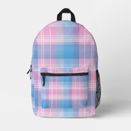 Kariert rosa bedruckter rucksack