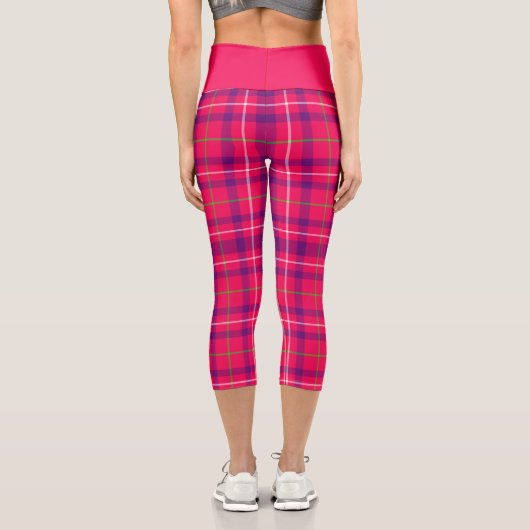 Kariert rosa capri leggings (Rückseite)