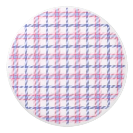Kariert rosa keramikknauf (Vorderseite)