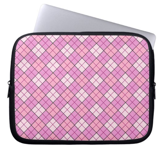 Kariert rosa laptopschutzhülle (Vorderseite)