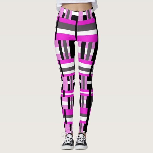 Kariert rosa leggings (Vorderseite)