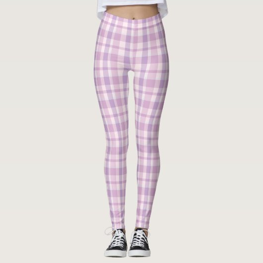 Kariert rosa leggings (Vorderseite)