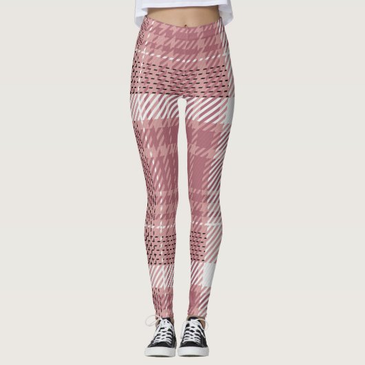 Kariert rosa leggings (Vorderseite)