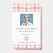 Kariert-Rosa-Logo Ausweis (Front)