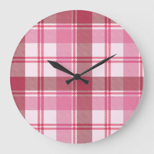 Kariert rosa Pastellfarben: nahtloses quadratische Große Wanduhr