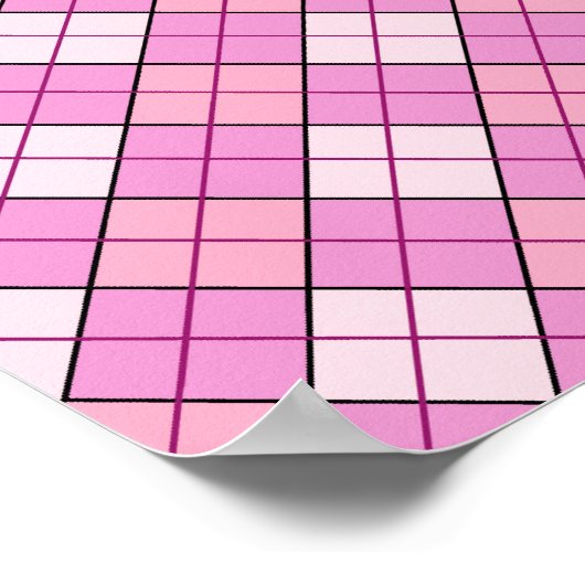 Kariert rosa poster (Ecke)