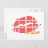 Kariert rosa postkarte (Vorne/Hinten)