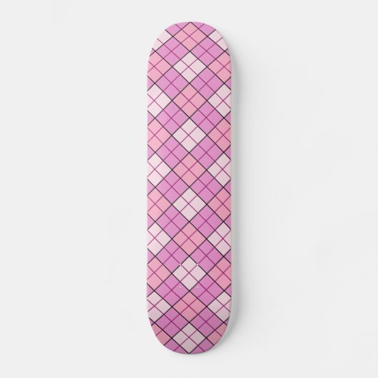Kariert rosa skateboard (Vorderseite)
