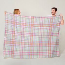 Kariert rosa und grün geometrisch fleecedecke