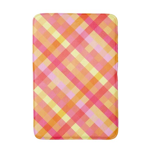 Kariert, rosa und orange badematte (Vorderseite Vertikal)