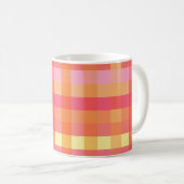 Kariert, rosa und orange kaffeetasse (VorderseiteRechts)
