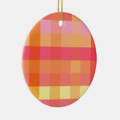 Kariert, rosa und orange keramikornament (Rechts)