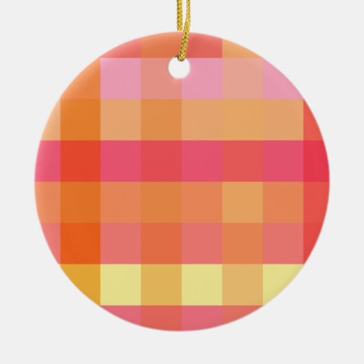 Kariert, rosa und orange keramikornament (Vorne)