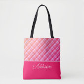Kariert, rosa und Streifen Tasche (Vorderseite)