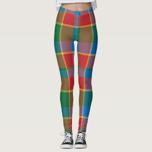 Kariert Rot, Grün, Gelb und Blau Leggings