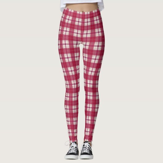 Kariert rot leggings (Vorderseite)