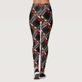 Kariert, rot leggings (Rückseite)