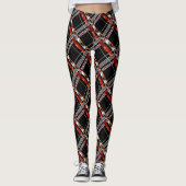 Kariert, rot leggings (Vorderseite)