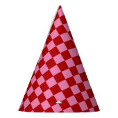 Kariert Rot und Hellrosa Partyhütchen (Links)