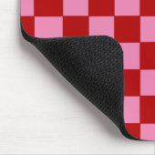 Kariert Rot und Hot Pink Mousepad (Ecke)