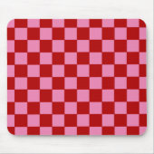 Kariert Rot und Hot Pink Mousepad (Vorne)
