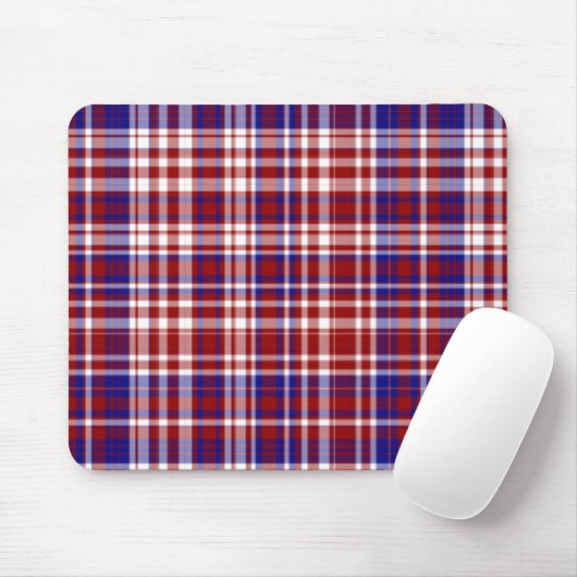 Kariert, rot, weiß, blau. 01-MOUSEPAD Mousepad (Mit Mouse)