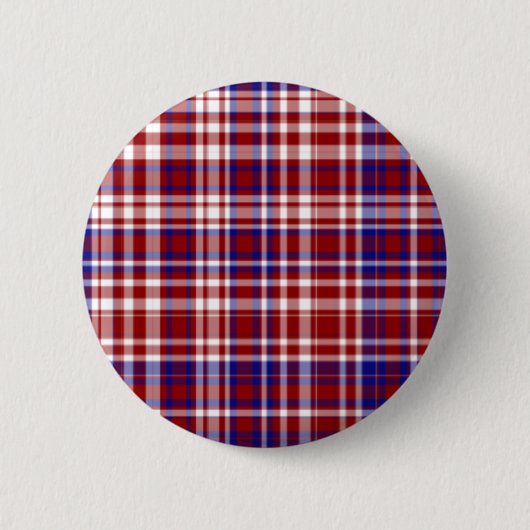 Kariert, rot, weiß, blau. 01-SCHALTFLÄCHE Button (Vorderseite)