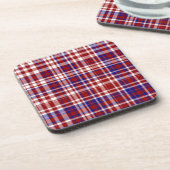 Kariert, rot, weiß, blau. 01-UNTERSETZER Untersetzer (Linke Seite)