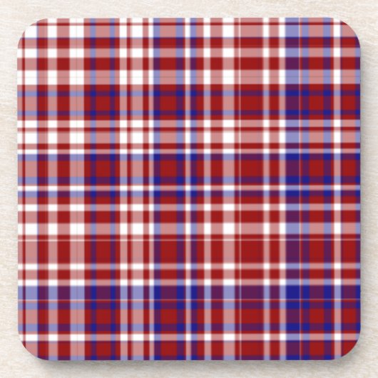 Kariert, rot, weiß, blau. 01-UNTERSETZER Untersetzer (Vorderseite)