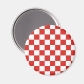 kariert rot weiß magnet (Vorderseite/Rückseite)