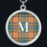 Kariert Roter Karo Rustikales Monogramm Tartan Versilberte Kette<br><div class="desc">Vervollständigen Sie Ihre Geschenkwünsche mit dieser niedlichen karierten Klan Murray tartan Halskette für jeden besondere Anlass,  einschließlich Geburtstage,  Jahrestage,  Feiertage</div>