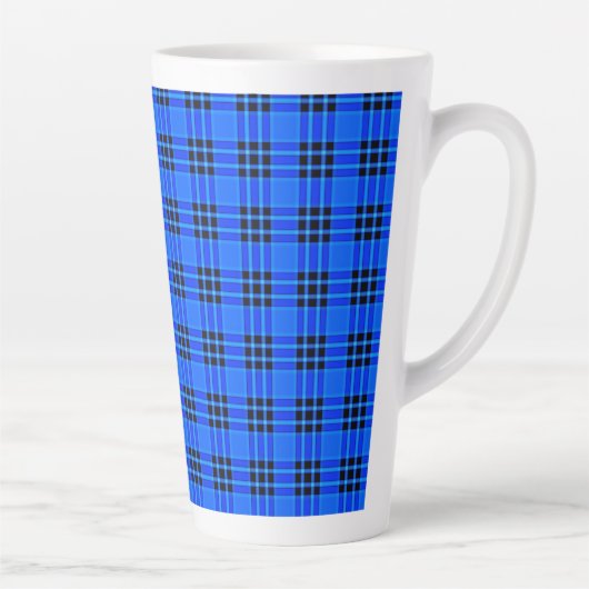 Kariert Royal Blue Black Karos Muster-57686 Milchtasse (Rechts)