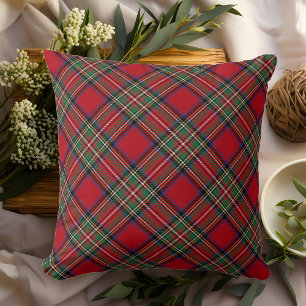 Kariert Rustic Red Green Classic Stewart Tartan Kissen