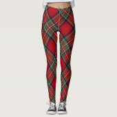 Kariert Rustic Red Green Classic Stewart Tartan Leggings (Vorderseite)