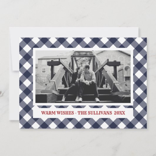 Kariert | Rustikal | CUSTOM Foto Feiertagskarte (Vorderseite)