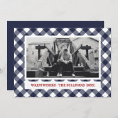 Kariert | Rustikal | CUSTOM Foto Feiertagskarte (Vorne/Hinten)