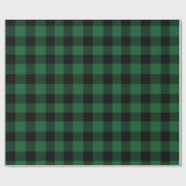 Kariert, rustikal, grün und schwarz Buffalo Geschenkpapier (Flach)