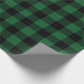 Kariert, rustikal, grün und schwarz Buffalo Geschenkpapier (Ecke)